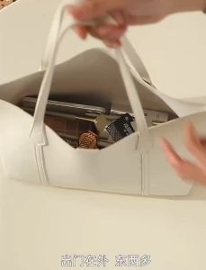 Functional Organizer Bag Double Zipper Middle Bag Cosmetic Storage Liner Bag In Bag
