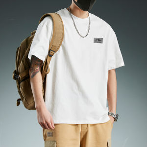 JIANMUJI | Cotton Short Sleeve Summer T-shirt Mens Loose Versatile Casual Wear