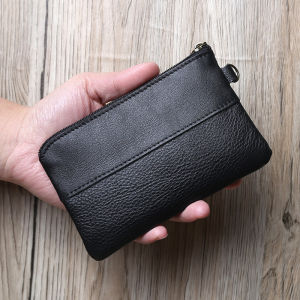 Dompet Koin แบบย้อนยุคหนังแท้แบบใหม่กระเป๋าเก็บบัตรผู้ชายและผู้หญิงมีซิปกระเป๋าเงินแบบบางบางเข้าถึงขนาดเล็กแบบพกพาในมหาวิทยาลัยใต้ดินกระเป๋าใส่เศษเหรียญ