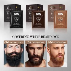 3colors Beard Hair Dye Bubble Plant Beard Coloring Cream Mens Hair Dye to Cover Gray Beard And Hair Available in Black Brown
