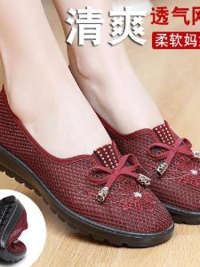 Beijing Ladies Soft Bottom Anti-Slip Comfortable Summer Sandals Traditional Cloth Shoes for Middle-Aged And Elderly Women