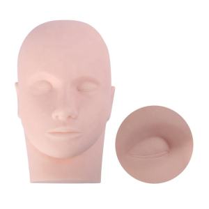 Mannequin Flat Head Soft Silicone Mannequin Head Eyelash Makeup Practice Tattoo Training Device