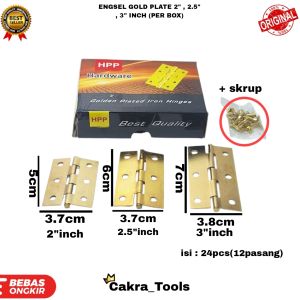 ENGSEL TIPIS GOLD PLATE 2"  2.5"  3" INCH / ENGSEL TIPIS GOLD ( HARGA PER 1 BOX )