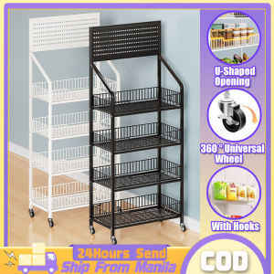 Supermarket Shelf Display Rack With Wheels Grocery Display Rack 4/5 Tier Snack Rack Organizer Toy Display Stand Nail Board Fruit And Vegetable Storage Rack Kitchen Storage Rack Shelf For Home Supermarket Convenience Store Space Savers