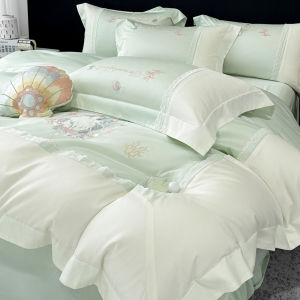 Embroidered Long Staple Cotton 4-Piece Bedding Set All Seasons