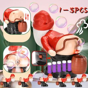 1-5PCS Christmas Decorative Christmas Fart Bubble Blower with Music & Light Electric Fart Santa  Butt Bubbler for Xmas Gift for