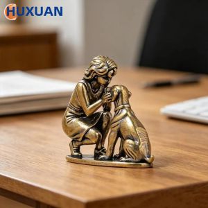 EELHOE | Q Đồng Thau Hình Con Chó Retro Hình Tượng Cho Nhà Bàn Làm Việc Trang Trí Thủ Công Đồng Nhỏ Tượng Sáng Tạo Để Bàn Trang Trí