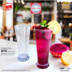 (6 PCS) GELAS JUS SLIM GOLDEN DRAGON 875 420ML