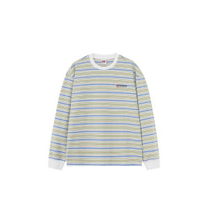F426 Store Casual Long Sleeve T-Shirt Striped Small Logo Trendy All Seasons round Neck Tee for Couples from Chinas Traditional Brand