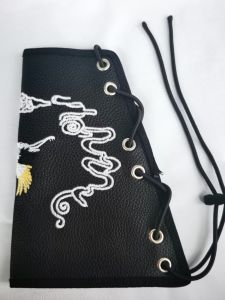 Leather Wrist And Arm Protector Mountain Patterned Fly Fish Costume Accessory for Martial Arts And Traditional Chinese Clothing