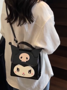 Kuromi Cute Fashionable All-Match Trendy College Student Girl Style Shoulder Bag Cross-Body Backpack Bag