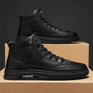 Boots Mens Winter Niche Style Fancy Black Working Wear British Style Chelsea Ankle Boots Men Mid-Top Leather Shoes