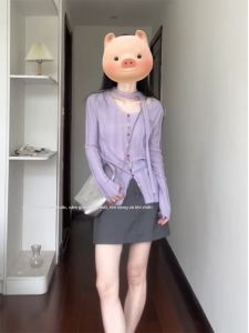 Áo cardigan nữ BINKAFENNY dài tay cổ tròn