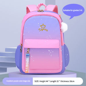 Cute Princess Crown Cute Kids School Bag (6-15Y) Light and Large Capacity Waterproof Children’s School Bags Spine Protection Load Reduction Primary Students School Backpacks