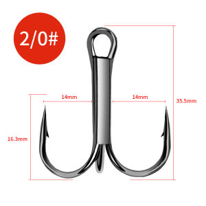 Shawto Professional Treble Hooks 6# 16# 50Pcs High Carbon Steel Super Sharp Barbed for Hard Lures Saltwater Sea Fishing Tackle