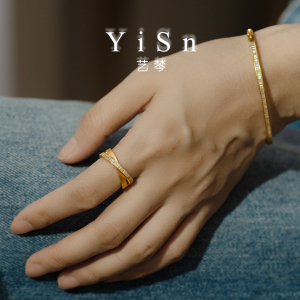 New Chinese Style Pure Silver Bracelet Gold Plated Diamond Vintage Single Circle Fashion Jewelry Womens Accessory