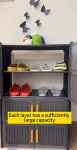 Goody Multi-Layer Shoe Cabinet Dustproof Stackable Shoe Rack with Doors Large Capacity Shoe Organize