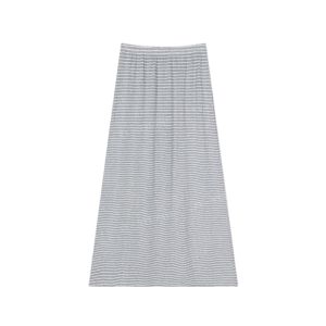 BINKAFENNY | Summer High Waist Grey Striped Half-length Skirt Womens Plus Size Fashionable Slimming Long Skirt Commute Casual Wear