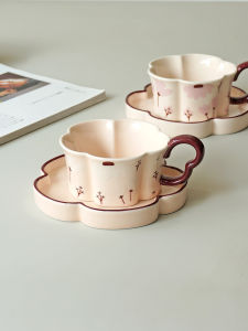 Bộ Tách Cà Phê Gốm Pháp Cổ Điển Bộ Đồ Uống Trưa Chiều Thanh Lịch Cho Phụ Nữ Tách Cà Phê Latte Nhỏ Gọn Tách Nước Thanh Lịch Quà Tặng