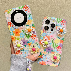 Casing Redmi 14C 13C 12C 10C 10A 9T 8A 9 10 2022 Note 13 Pro 5G 12 Turbo 11S 4G 11A 11+ Plus Xiaomi Mi Poco X6 M6 X5 F5 C65 M2 Trendy Cute Cartoon 3D Flowers Phone Case TM 22
