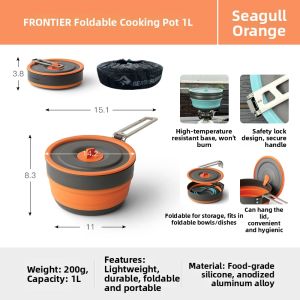 Sea to Summit | Camping Foldable Nesting Cookpot with Lid Food-Grade Silicone Bag