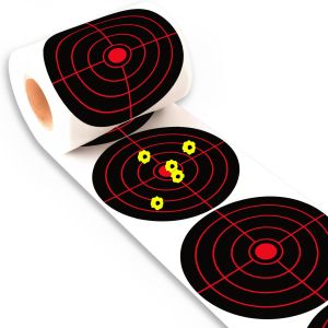 JOAXOR Splatter Shooting Targets 6 Inch With Yellow Effect Reactive Paper Target Stickers 100 Adhesive Target Shooting Practice