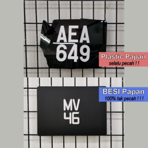 Papan Besi Motor Nombor Plate Aluminum Acrylic Font White 3D (20 Different Design)