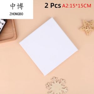 Bộ 2 Tấm Vải Vẽ Tranh ZhongBo Màu Trắng Không In Sẵn Dùng Cho Tranh Sơn Dầu Acrylic Màu Nước Có Khung Gỗ - Kích Thước Hình Vuông 15x20cm 15x15cm 20x20cm 24x30cm