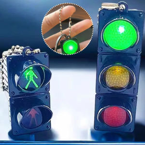Traffic Light Keychain Men Women Convenient Electronic Pedestrian Light Key Chains Lightweight Sturdy Decorative Bag Key Ring