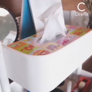 Ctrend ชั้นวางของเหล็กอเนกประสงค์ 3 ชั้น มีล้อ สีขาว SL6(HongKong60)