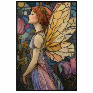 Tranh cô tiên đang tâm trạng hạn phúc chủ đề hòa bình và bảo vệ môi trường.Tranh treo tườngdán tường.CGI-1240