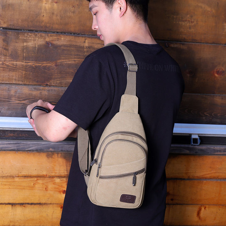 Casual%20Canvas%20Mens%20Chest%20Crossbody%20Outdoor%20Shoulder%20Bag%20Small%20Size%20Zipper%20Closure%20Interior%20Pocket%20-%20Image%204