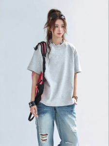 CHANT2nd | Women Short Sleeve T-Shirt 240G Airy Cotton Basic Top