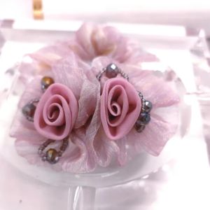 Rubber Band Headdress Flower Hair Rope Elegant Woman Updo Horse Tail Elastic Large Scrunchie  Hair Accessories for Women