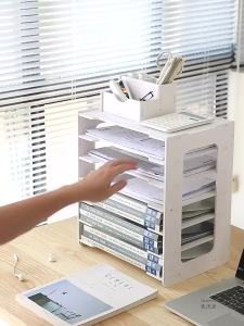 White Multi-level Office Desk File Organizer