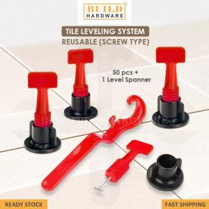 Tile Leveling System - Reusable (Screw Type) [50 pcs + 1 level spanner] 瓷砖找平器 Floor Wall Ceramic Leveling Spacer T-Lock T-Needle