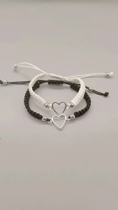 2pcs Korean Woven Heart Bracelet for Couple Friendship Birthday Gift Fashion Couple New Year Gift