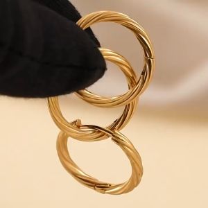 Anting Tusuk Ring Silver Dan Gold Fashion Wanita Elegan Aksesoris Antikarat Model Terbaru