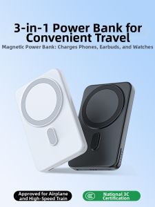 Compact Wireless 3-in-1 Magnetic Charging Bank