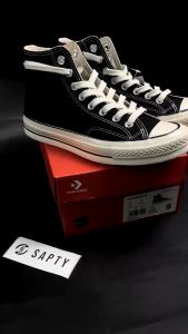 SEPATU CONVERSE01 70S BLACK WHITE HIGH AND LOW PREMIUM (BANYAK BONUS) ( BAYAR DI TEMPAT )
