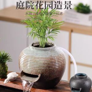 ตกแต่งสวนกระโดกน้ำแบบหมุนเวียน กระติกน้ำเซรามิก ตกแต่งสวนกลางแจ้ง กระติกน้ำ กระติกน้ำ ตกแต่งสวนกลางแจ้ง