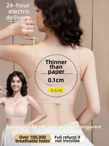 XIANGMEILAI | Nude Effect Seamless Underwear For Small Chests And Flat Chests Ice Silk Bra Summer Lightweight
