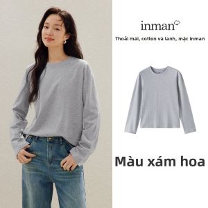 INMAN | Áo Thun Tay Dài Màu Trắng Cotton