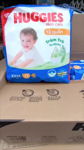 Tã quần Huggies Skincare XXXL22+6 miếng tràm trà mới (Bé 17-25kg)