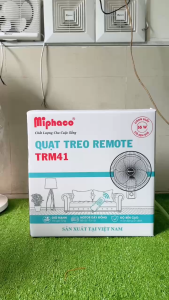 Quạt treo tường Miphaco TRM41 50W - Hẹn giờ 8 tiếng - Tặng kèm 2 pin BH 24 Tháng