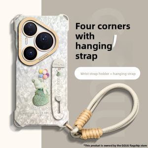 GGUU | Universal Huawei Pura80 Phone Case with Crossbody Strap Wristband Long Lanyard Stand and Silicone Material