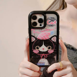 เคสโทรศัพท์อะคริลิกลายแมวสุดน่ารักสำหรับ Apple iPhone 13 pro Max 12 11 13 Mini 13 pro 14 pro Max เปลือกป้องกันแบบแข็งที่ทนทานต่อการตกหล่น