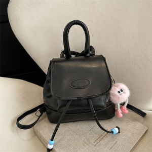 Fashionable Retro Commuter Backpack 2023 New Style Trendy All-Match Korean Version Casual Single Shoulder Bag Soft PU Material Magnetic Buckle Closure