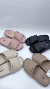 STEPZY Women Casual Comfort Slides Selipar Perempuan 拖鞋女装 L25-705 (Black Beige Pink Almond)