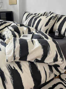 Kiss Dear | Mens Pure Cotton Bed Set Black and White